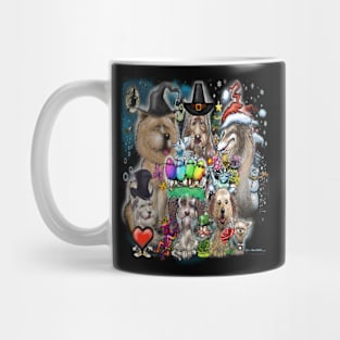 Dogs in Seasonal Hats Mug